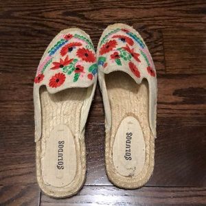 Soludos floral embroidered espadrille slides